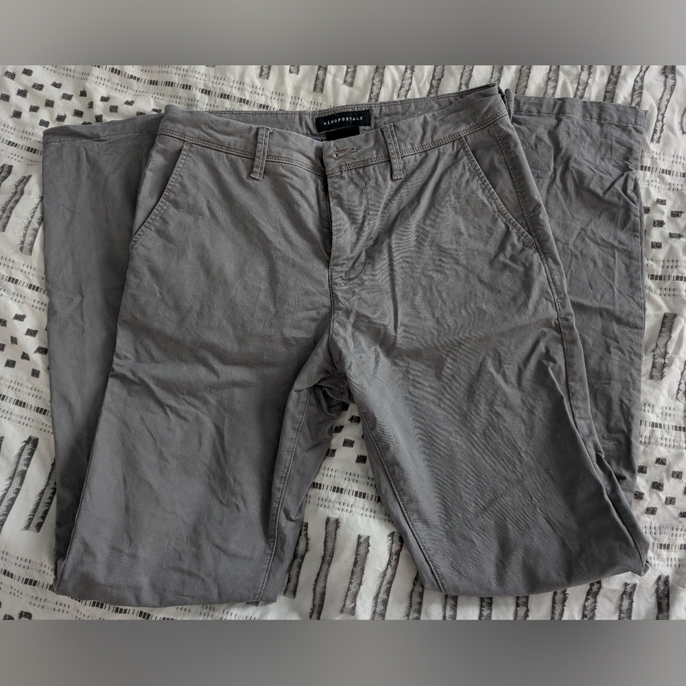 Aeropostale Gray Slim Fit Khakis